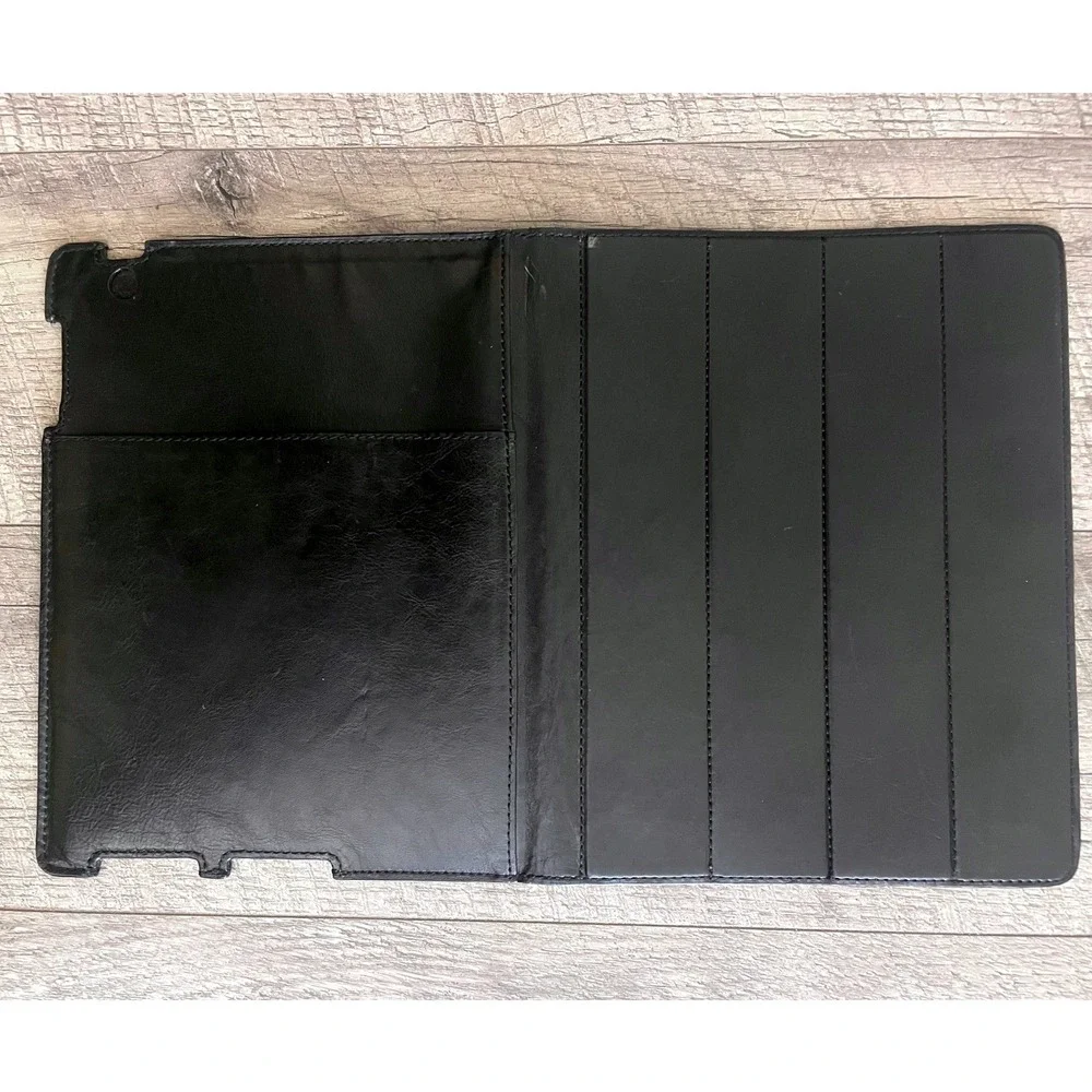 Sena Cases Black‎ Genuine Leather Folio Tablet Stand Cover Case Professional